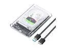 ORICO Transparent 3.5 inch HDD Enclosure External Hard Drive Disk Case for 2.5" 3.5" SATA HDD and SSD Tool Free [ Support UASP and 16TB Drives ]