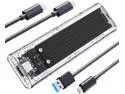 ORICO TCM2-C3 Aluminium USB 3.1 Gen2 Type-C NVMe M.2 Hard Drive Enclosure 10Gbps Date Transfer Rate Support UASP Protocol with Type-C to C Cable - Black