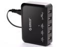 ORICO DCAP-5S 40W 5-Port High Speed Desktop USB Charger for iPhone 6s / 6 / 6 plus, iPad Air 2 / mini 3, Samsung Galaxy S6 Edge / Note 5, HTC M9, Nexus and More - Black