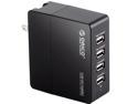 ORICO DCX-4U 34W 6.8A 4-Port Portable Travel Wall USB Charger with Foldable Plug for iPhone 6s / 6 / 6 plus, iPad Air 2 / mini 3, Samsung Galaxy S6 Edge / Note 5, HTC M9, Nexus and More - Black