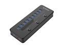 ORICO 10 Port Super Speed USB3.0 Hub with Smart 5V 2.1A Charging Port Come with 12V 4A Power Adapter and 3 Sets ON/OFF Power Switches  for Windows / Linux / Mac OS -Black (H10C1-U3-US)