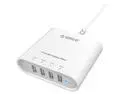 ORICO 31W 4 Ports USB Charger Family-Sized Desktop Charger for iPhone 7 / 6s / Plus, iPad Air 2 / mini 3, Galaxy S7 / S6 / S6 Edge / Edge+, Note 5 & More - White (DCH-4U-US)