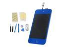 For iPod Touch 4th Gen Blue Replacement Touch Screen Digitizer with LCD Display Screen Protector and Home Button Free Repair Tools