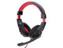 TOMTOP LUPUSS Adjustable Over Ear 3.5mm Aux Esport Gaming Headphones, Low Bass Stereo with Mic Wired for PC Laptop Computer Tablet Notebook - Black/Red