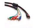 New 5FT HDMI Male To 5RCA 5-RCA Gold Plated Audio Video AV Component Cable