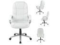 BestMassage High Back Leather Executive Office Desk Task Computer Chair w/Metal Base - White