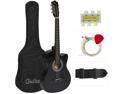 Best Choice Products 38in Beginners Acoustic Electric Cutaway Guitar w/ Case, Extra Strings, Strap, Tuner, Pick - Black