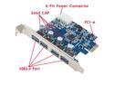 USB 3.0 PCI-e Express Card with 4 USB 3.0 Ports and 5V 4-Pin Power Connector for Desktops PCI Express Expansion Card Adapter (1 minute to upgrade your PC to USB3.0)