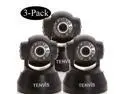 3 Pack TENVIS JPT3815W Wireless Network IP Camera Webcam Security Surveillance Pan/Tilt Night Vision Motion Detection Wifi 802.11 b/g Black
