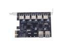 7 Port Superspeed USB 3.0 2 Internal PCI-e PCI Express Host Controller Expansion Card Adapter with 5V 4 Pin Power Connector for Desktops
