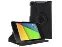 KIQ (TM) Black 360 Rotating Leather Case Pouch Cover Skin Stand for Google Nexus 7 2nd Second Gen Generation