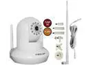 Foscam FI9821W V2 1-Pack (White) with Heavy Duty 7-Piece Adjustable Bracket, 9dbi Antenna Booster and 10ft Power Extension