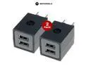 Lot of 2 New OEM Motorola Dual USB Port Universal Home Wall Charger Adapter For Motorola, Samsung, LG, HTC, Blackberry, Palm, Huawei, Kyocera smartphones