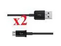 Lot of 2 Original OEM Samsung ECC1DU4BBE Premium USB Sync Data Cable For Samsung Galaxy S 2, S 3, S 4, S4 Mini, Note 1/2, Galaxy Exhibit, Axiom, Express, Premier, Centura, Prevail 2, Rugby Pro, Rush