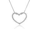 10k White Gold 1/4ct TDW Diamond Heart Necklace (H-I, I1-I2)