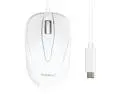 Macally 3 Button Optical USB-C Wired Mouse for Mac and PC - Optical - Cable - White - USB Type C - 1000 dpi - Notebook, Computer - Scroll Wheel - 3 Button(s) - Ambidextrous