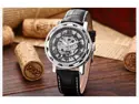 KS Men's Roman Skeleton Dial Mechanical Luminous Analog Leather Band Wrist Watch