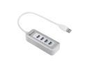 UtechSmart USB 3.0 4-Port Hub, Backward Compatible with USB 2.0 - Silver - US-USB3-HUB4E