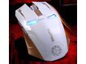 WHITE NAFFEE Iron Man G5 2.4GHz Wireless 2400DPI 6D 6 Buttons Optical Usb Dongle Cordless Gaming Mouse - with Silence Buttons - High-Precision - No Light Sensor plus Auto Sleep Function