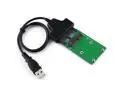 USB Micro SATA + Mini PCIE to mSATA 3x5cm SSD Micro SATA Adapter Card Cable