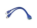Baaqii CB048 USB 3.0 Motherboard 19-pin Internal Adapter to 2 Male 3.0 Type A Cable External