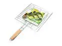 BBQ Barbecue Fish Grilling Basket Folder Grill Tool Roast for Fishes Meats Iron Chrome