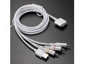 1.8M RCA Composite Cable AV Video to TV USB Charger Cord for iPod iPad Mini 4 2 iPhone 5 4 4S +USB Cable