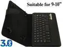 OXA Wireless Bluetooth 3.0 PU leather Black Black Keyboard Cover Case with stand for 9"-10" Tablets