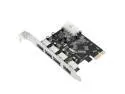 New 4 Port USB 3.0 Hub PCI-E Express Card Adapter 5Gbps For Windows 2000 XP Vista Win 7