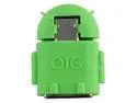 ANDROID ROBOT SHAPE MICRO USB OTG ADAPTER - GREEN