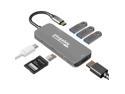 Plugable USB-C Hub 7-in-1, Driverless USB C Hub Compatible with Mac, Windows, Chromebook, USB4, Thunderbolt 4, and More (4K HDMI, 3 USB 3.0, SD & microSD Card Reader, 100W Charging)