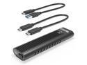 Plugable USB C to M.2 NVMe Tool-free Driverless Enclosure, USB C and Thunderbolt 3, Up to USB 3.1 Gen 2 Speeds (10Gbps). Includes USB-C and USB 3.0 Cables (Supports M.2 NVMe SSDs 2280 2260 2242)