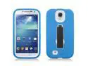 Samsung Galaxy S IV/ Galaxy S4 Light Blue Skin/Gray Cover /Black Kick Stand Hybrid Case