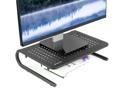 VIVO Black Vented Metal Desktop Stand Ergonomic Monitor and Laptop Riser 14.5" Sleek Platform (STAND-V000E)