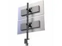 Black Dual LCD Monitor Desk Mount Stand, Stacked Vertical 2 Screens up to 34"