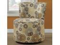 Circular Earthtone Fabric Accent Chair With Swivel Base by Monarch