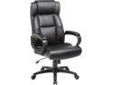 Lorell Soho High-back Leather Executive Chair - Black Bonded Leather Seat - Black Bonded Leather Back - 5-star Base - 18.39" Seat Width - 28.5" Length x 29" Width x 28" Depth x 46" Height - 1 Each