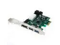 Desktop 3 Port USB 3.0 20 Pin Power ESATA PCI Express Adapter Controller Card