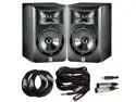 JBL LSR 305 Studio Monitor Pair with XLR for Mixing Boards, TRS to XLR for Interfaces, and 1/8 in. to XLR for Laptops…