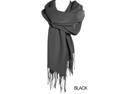 Lavish Wool & Silk Blend Pashmina Scarves - Black