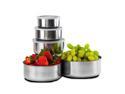 10 Piece Set: Home Collections BPA Free Stainless Steel Storage Bowl Set with Clear Plastic Lids