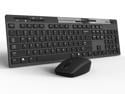 Wireless Keyboard and Mouse Combo, Bean 2.4GHz Full-Sized Ergonomic Computer office Keyboard & Mouse(800/1000/1200 DPI) for Computer/Laptop/Windows/Mac/Linux - Black