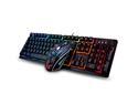 CORN Wired Multimedia Mechanical Feeling Gaming Keyboard and Mouse Combo Multi-color LED Full Key Backlit 19 Keys Anti-Ghosting Water Proof Design Suspension Keys