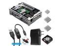Corn Raspberry Pi 3 Accessories Kit Includes Fan Cooling and Heatsinks, 5V/2.5A Power Supply, Micro USB with On/Off Switch Case for Pi 3B 2 Model B (Not include Raspberry pi board)