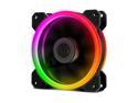 CORN Aurora 1-Pack DR12 Case Fan RGB LED 120mm High Performance High Airflow Adjustable Colorful PC CPU Computer Case Cooling Cooler (DR12 Single Fan)