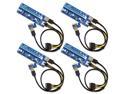 4-Pack Ver006C Mining Dedicated PCIe Riser Cable Card Riser Adapter Cryptocurrency PCI Express 1X to 16X Extender Mining Rig 60cm USB 3.0 6Pin Power