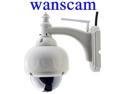 Wanscam Wifi Outdoor Waterproof Pan/Tilt Surveillance Security CCTV Dome IP Camera Wireless Built in IR CUT 22 Infrared LEDs Night Vision Internet Access iPhone/Andriod Remote View PT Network Kamera