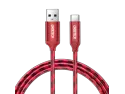CHOETECH 1m/3.3ft USB C Type C Cable, Type C to USB 3.0 Nylon Braided Fast Charging Cord for Samsung Galaxy S9, Note 9 Note 8, S8, S8 Plus,Nintendo Switch, Nokia 8, LG G5 G6 V20 V30, HTC 10 U11 (Red)