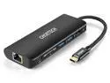 CHOETECH 6 Ports  USB C Hub Adapter - USB Type C Multiport HUB, 4K HDMI, RJ45 Gigabit Ethernet, SD Card Reader, 2 USB 3.0, 60W Type C Power Delivery for iPad Pro, 2018/2017/2016 MacBook Pro (HUB-M05)