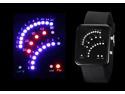 Jungle Unisex 29 LED Red & Blue Light Black&white Silicone Band Digital Wrist Watch
